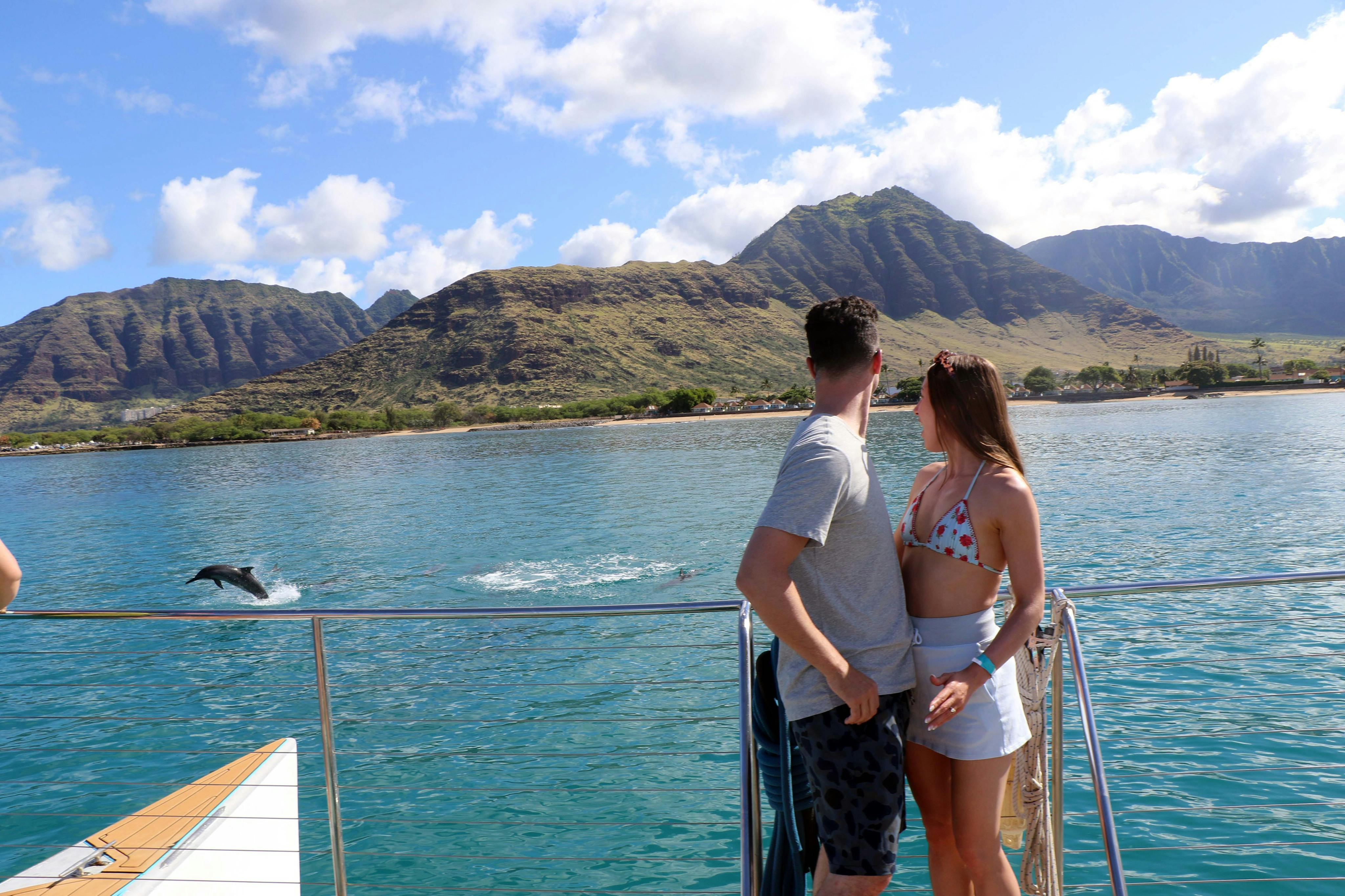 O'ahu: Dolphin Watching Cruise, Zipline, Snorkeling + Lunch & Drinks - Photo 1 of 8